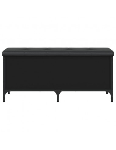 Panca Portaoggetti Nera 102x42x45 cm in Legno Multistrato