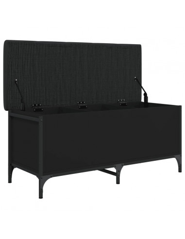 Panca Portaoggetti Nera 102x42x45 cm in Legno Multistrato