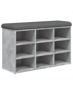 Panca Porta Scarpe Grigio Cemento 82x32x50cm Legno Multistrato 2