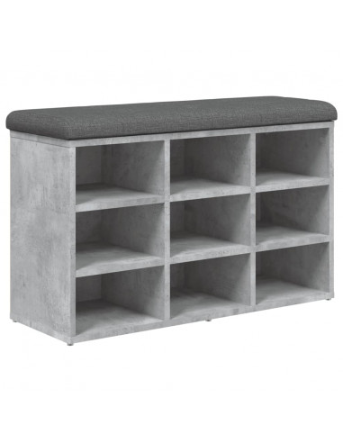 Panca Porta Scarpe Grigio Cemento 82x32x50cm Legno Multistrato