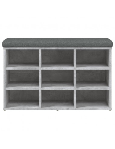 Panca Porta Scarpe Grigio Cemento 82x32x50cm Legno Multistrato