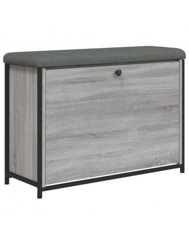 Panca Portascarpe Cassetto Ribaltabile Grigio Sonoma 82x32x56cm