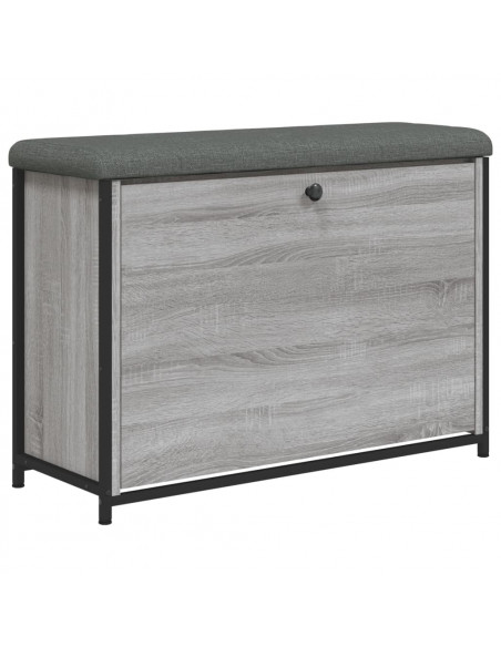 Panca Portascarpe Cassetto Ribaltabile Grigio Sonoma 82x32x56cm