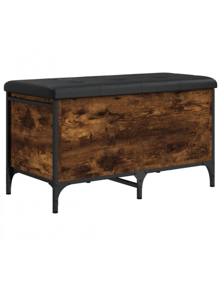 Panca Portaoggetti Rovere Fumo 82x42x45 cm Legno Multistrato