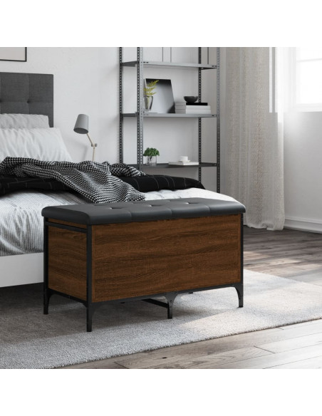 Panca Portaoggetti Rovere Marrone 82x42x45 cm Legno Multistrato