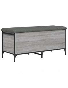Panca Portaoggetti Grigio Sonoma 102x42x45 cm Legno Multistrato 2