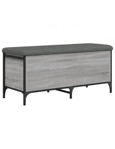 Panca Portaoggetti Grigio Sonoma 102x42x45 cm Legno Multistrato
