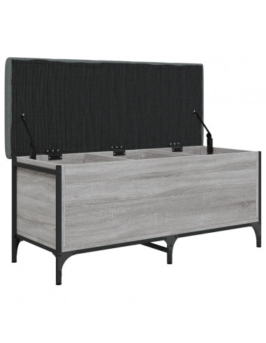 Panca Portaoggetti Grigio Sonoma 102x42x45 cm Legno Multistrato