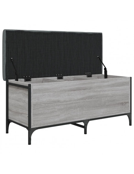 Panca Portaoggetti Grigio Sonoma 102x42x45 cm Legno Multistrato
