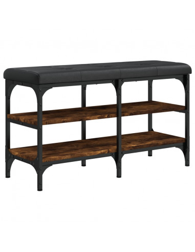 Panca Porta Scarpe Rovere Fumo 82x32x47 cm in Legno Multistrato