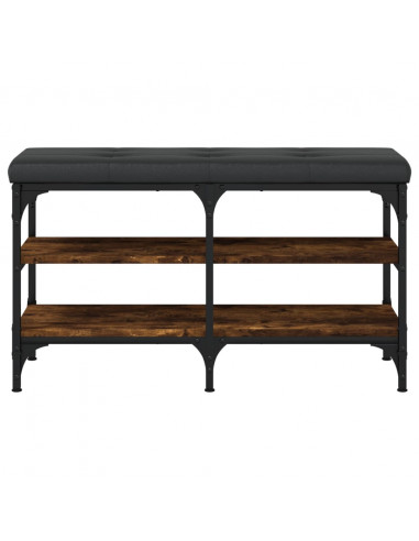 Panca Porta Scarpe Rovere Fumo 82x32x47 cm in Legno Multistrato