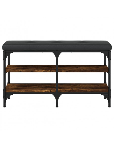 Panca Porta Scarpe Rovere Fumo 82x32x47 cm in Legno Multistrato