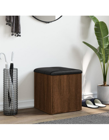 Panca Portaoggetti Rovere Marrone 42x42x45 cm Legno Multistrato