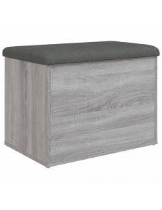 Panca Portaoggetti Grigio Sonoma 62x42x45 cm Legno Multistrato 2