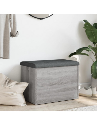 Panca Portaoggetti Grigio Sonoma 62x42x45 cm Legno Multistrato