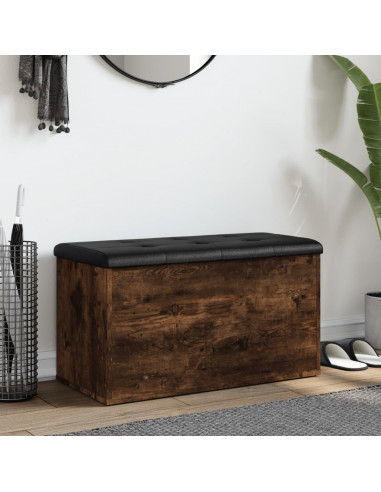 Panca Portaoggetti Rovere Fumo 82x42x45 cm Legno Multistrato