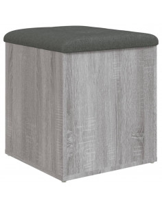 Panca Portaoggetti Grigio Sonoma 42x42x45 cm Legno Multistrato 2