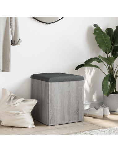 Panca Portaoggetti Grigio Sonoma 42x42x45 cm Legno Multistrato