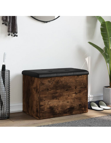 Panca Portaoggetti Rovere Fumo 62x42x45 cm Legno Multistrato