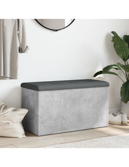 Panca Portaoggetti Grigio Cemento 82x42x45 cm Legno Multistrato
