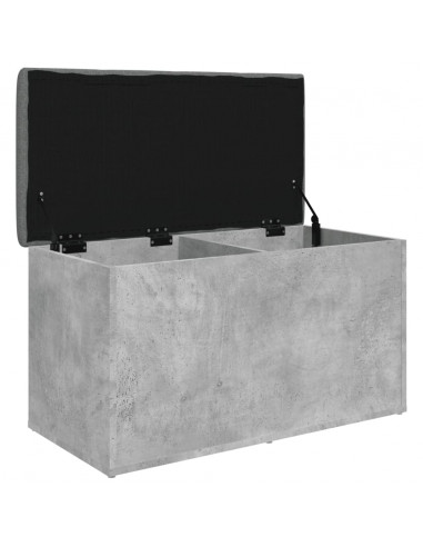 Panca Portaoggetti Grigio Cemento 82x42x45 cm Legno Multistrato