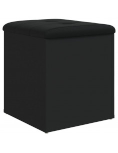 Panca Portaoggetti Nera 42x42x45 cm in Legno Multistrato 2