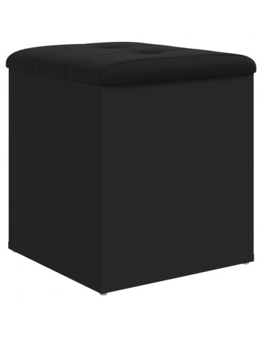 Panca Portaoggetti Nera 42x42x45 cm in Legno Multistrato