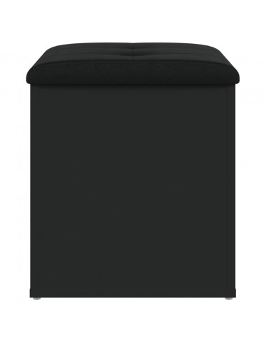 Panca Portaoggetti Nera 42x42x45 cm in Legno Multistrato