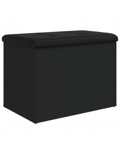 Panca Portaoggetti Nera 62x42x45 cm in Legno Multistrato 2