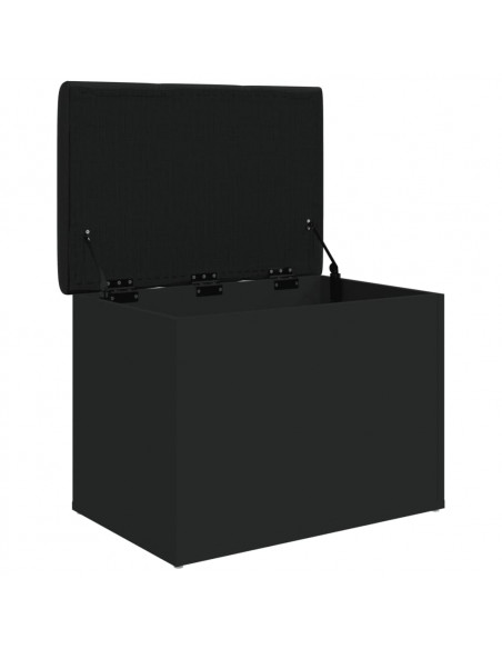 Panca Portaoggetti Nera 62x42x45 cm in Legno Multistrato