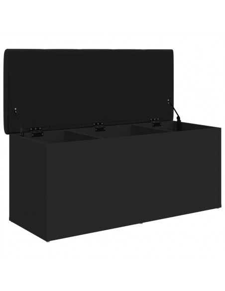 Panca Portaoggetti Nera 102x42x45 cm in Legno Multistrato