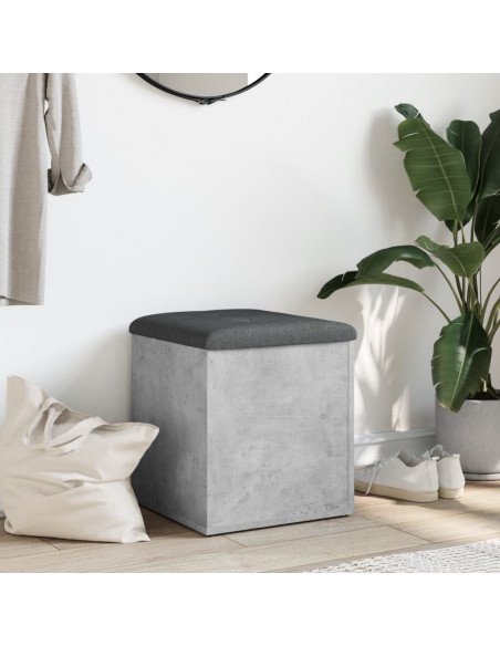 Panca Portaoggetti Grigio Cemento 42x42x45 cm Legno Multistrato
