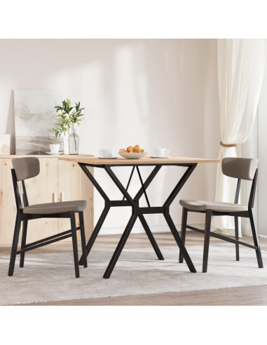 Tavolo da Pranzo Telaio a Y 80x80x75 cm Massello Pino e Ghisa