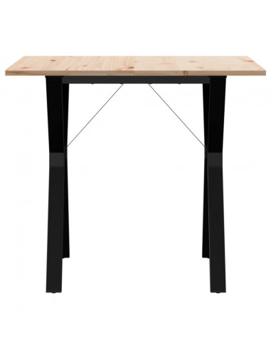 Tavolo da Pranzo Telaio a Y 80x80x75 cm Massello Pino e Ghisa