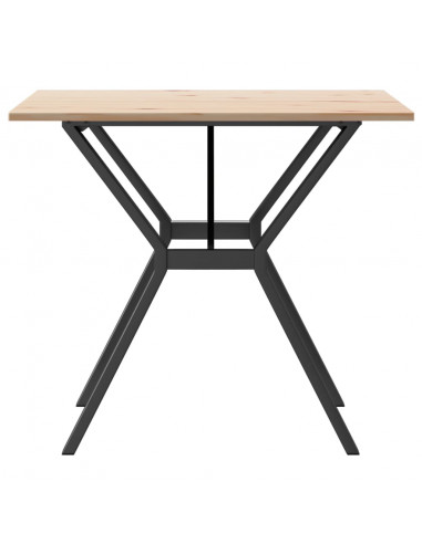 Tavolo da Pranzo Telaio a Y 80x80x75 cm Massello Pino e Ghisa