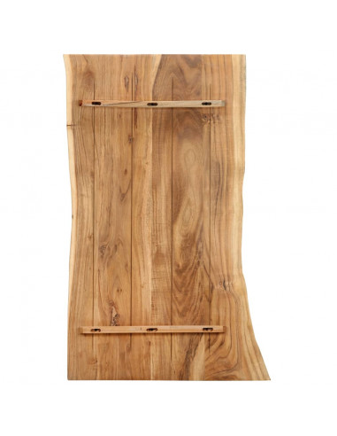 Piano del Tavolo in Legno Massello di Acacia 100x(50-60)x2,5 cm