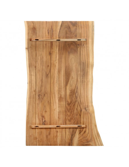 Piano del Tavolo in Legno Massello di Acacia 100x(50-60)x2,5 cm