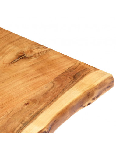 Piano del Tavolo in Legno Massello di Acacia 100x(50-60)x2,5 cm