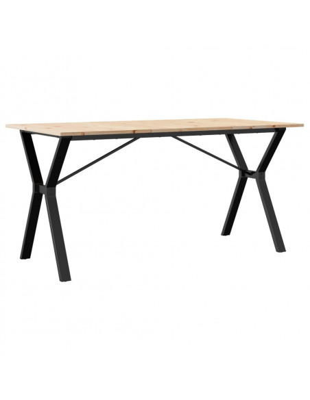 Tavolo da Pranzo Telaio a Y 140x80x75 cm Massello Pino e Ghisa