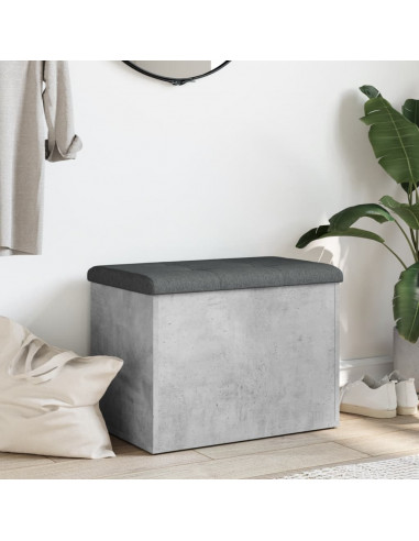 Panca Portaoggetti Grigio Cemento 62x42x45 cm Legno Multistrato