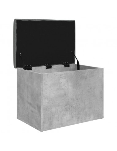 Panca Portaoggetti Grigio Cemento 62x42x45 cm Legno Multistrato