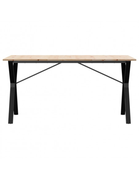 Tavolo da Pranzo Telaio a Y 140x80x75 cm Massello Pino e Ghisa
