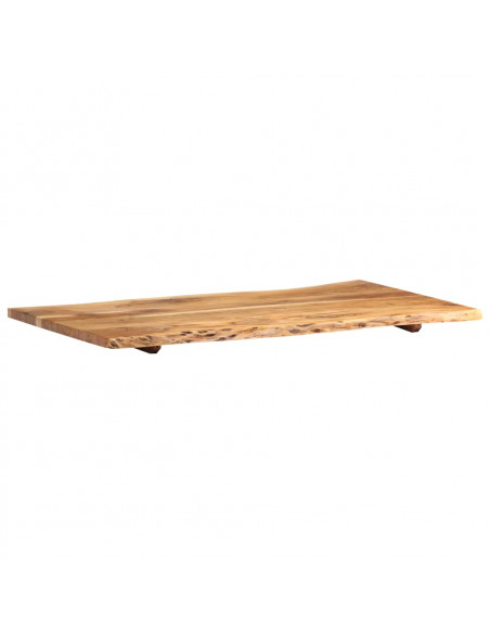 Piano del Tavolo in Legno Massello di Acacia 100x(50-60)x2,5 cm