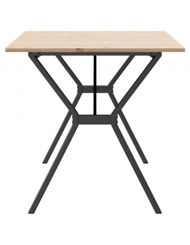 Tavolo da Pranzo Telaio a Y 140x80x75 cm Massello Pino e Ghisa