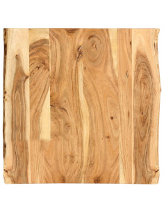 Piano del Tavolo in Legno Massello di Acacia 58x(50-60)x2,5 cm