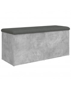 Panca Portaoggetti Grigio Cemento 102x42x45cm Legno Multistrato 2