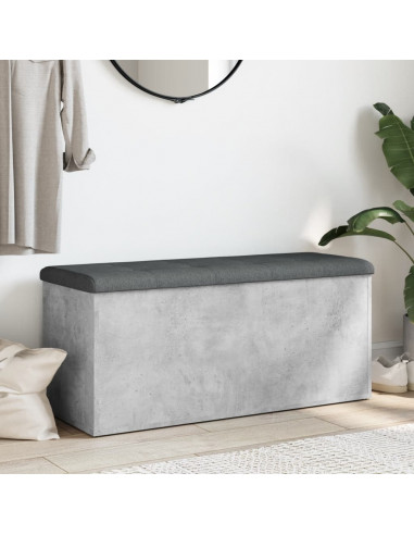 Panca Portaoggetti Grigio Cemento 102x42x45cm Legno Multistrato