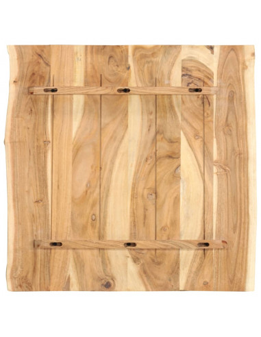 Piano del Tavolo in Legno Massello di Acacia 58x(50-60)x2,5 cm