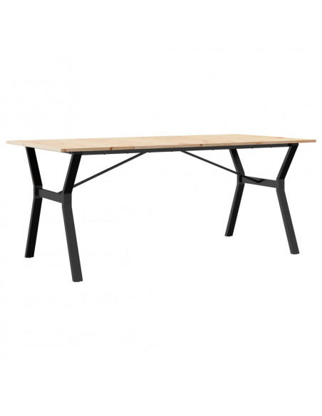 Tavolo da Pranzo Telaio a Y 180x90x75 cm Massello Pino e Ghisa
