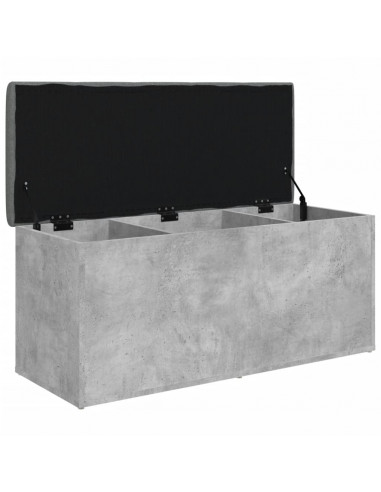 Panca Portaoggetti Grigio Cemento 102x42x45cm Legno Multistrato